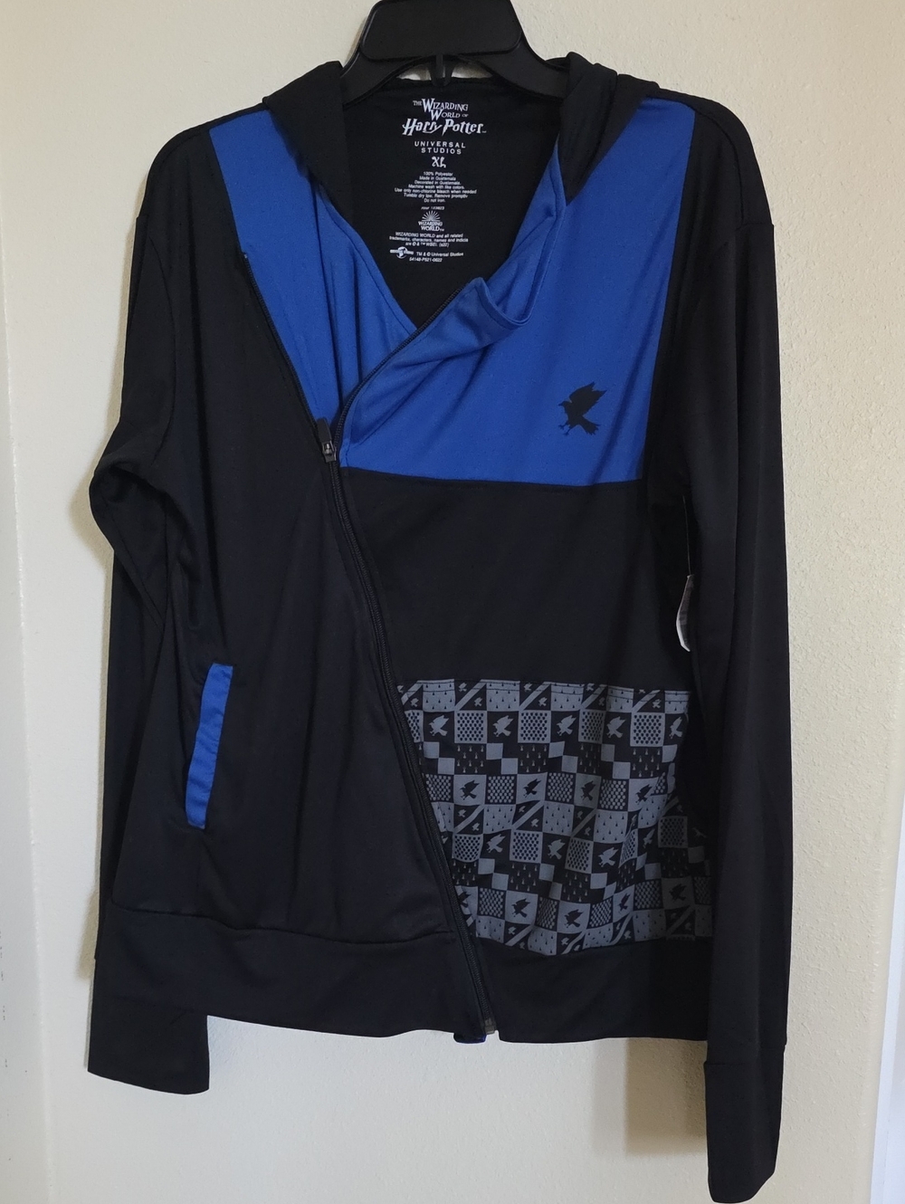 Universal Studios Harry Potter Black & Royal Blue Athletic Zip Hoodie.